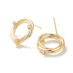 Латунные серьги-гвоздики из циркония KK-E107-20G