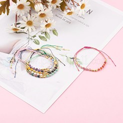 Регулируемые нейлоновые шнур плетеный браслеты из бисера BJEW-JB06024