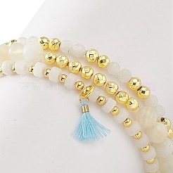 Ensemble de bracelets extensibles en perles de jade blanc naturel&nbsp;BJEW-JB09120
