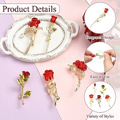 5 broche en résine et alliage de rose&nbsp;JEWB-CJ0003-53