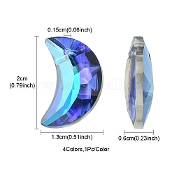 4шт 4 цвета подвески из гальванического стекла EGLA-YW0001-58