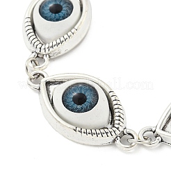 Braccialetti a maglie retrò in lega e resina per donna&nbsp;BJEW-G705-01AS
