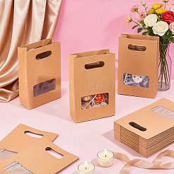 Geschenktüten aus Kraftpapier mit Sichtfenster und ausgestanzten Tragegriffen&nbsp;ABAG-WH0032-124