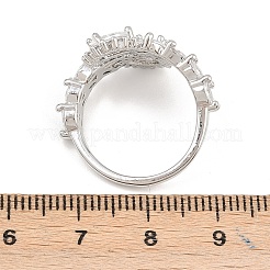 Манжеты из латуни с микро паве кубический цирконий для женщин RJEW-Z113-48P