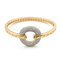 Женские браслеты на шарнирах из латуни с микропаве и прозрачным фианитом BJEW-K274-03G