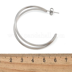 Серьги-гвоздики в форме буквы С из нержавеющей стали 304 для женщин&nbsp;EJEW-M089-04P