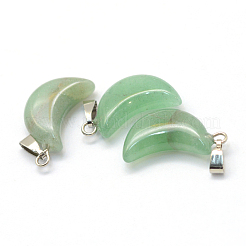 Lune pendentifs aventurine vert naturel&nbsp;G-Q369-03