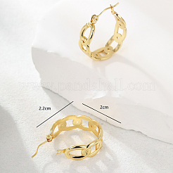 Schlichte 201 Edelstahl Cuban Link Creolen&nbsp;LS-WG5268
