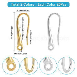 40 шт. 2-х цветные экологически чистые латунные крючки для сережек&nbsp;KK-SC0006-47