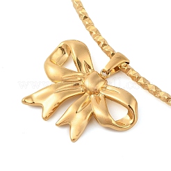 Открытое колье-чокер из нержавеющей стали 304 с подвеской-бантом для женщин NJEW-Z046-06G-01