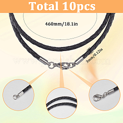 10 шт. плетеные кожаные шнуры для изготовления ожерелий&nbsp;NCOR-SC0001-01