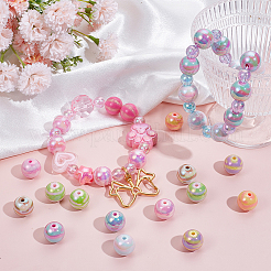 50шт УФ-покрытие Радужные переливающиеся акриловые бусины&nbsp;OACR-SC0001-46