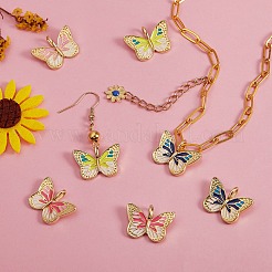 8шт 4 цвета латунные подвески с эмалью&nbsp;KK-SZ0004-08