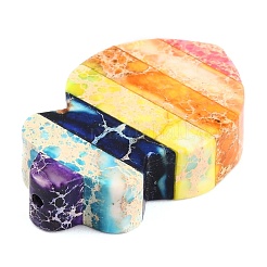 Бусины из натуральной императорской яшмы цвета радуги G-H250-13