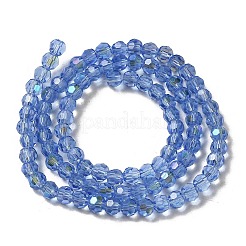 Chapelets de perles en verre transparent électrolytique&nbsp;EGLA-A035-T4mm-L14