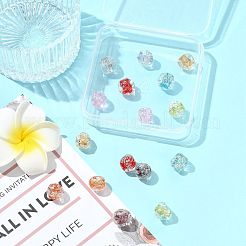 16 шт. 8-х цветные бусины ручной работы из фольги в технике лэмпворк FOLI-FS0001-04