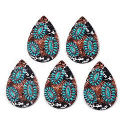 Большие подвески из липы с односторонним принтом WOOD-TAC0021-12A