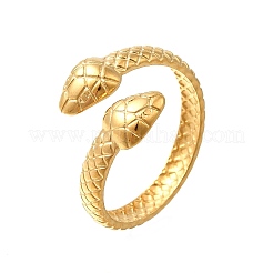 Кольца-манжеты с двумя змейками из нержавеющей стали 304&nbsp;RJEW-M072-07G