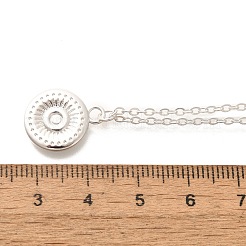 Collane a catena con ciondolo a moneta rotonda piatta in acciaio inossidabile 304 per donna&nbsp;STAS-Z108-02S-01