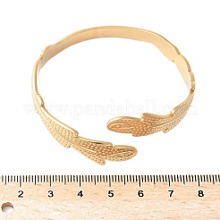 Браслеты-манжеты из нержавеющей стали Leaf 304 для женщин&nbsp;BJEW-U032-09G