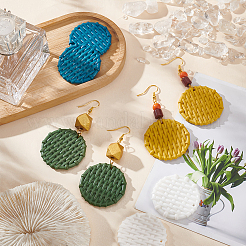 18 шт. 9-цветные подвески из непрозрачной смолы с имитацией плетения из ротанга&nbsp;RESI-PH0001-77