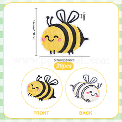 Bienen computergesteuertes Sticktuch zum Aufbügeln/Aufnähen&nbsp;PATC-WH0002-131