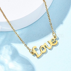 Ожерелье с подвеской из нержавеющей стали 201 для женщин NJEW-F335-02G-07