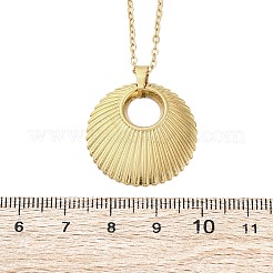 フラットラウンド304ステンレススチールペンダントネックレス  イオンプレーティング（ip）  18KGP本金メッキ  17.99インチ（45.7cm）&nbsp;NJEW-M096-05G