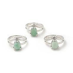 Регулируемые кольца с драгоценными камнями RJEW-G264-01P