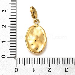 Ciondolo ovale in acciaio inossidabile 304 con strass decorazione&nbsp;STAS-R159-49G-03