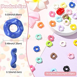 32шт 16 цвета акриловые европейские бусины&nbsp;MACR-YW0004-27