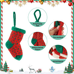 4 stücke 4 arten weihnachten polyester socken anhänger dekorationen&nbsp;AJEW-TA0003-29B