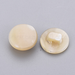 トロカスシェルシャンクボタン  フラットラウンド  小麦  11.5x5mm  穴：1.5mm&nbsp;SSHEL-Q298-15B