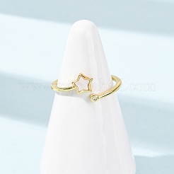 Манжеты из латуни с микро паве кубический цирконий для женщин&nbsp;RJEW-K309-39B-G