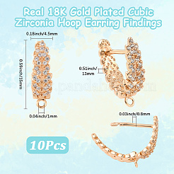 5 пара серег-гвоздиков из латуни с кубическим цирконием&nbsp;KK-BBC0019-98