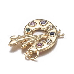 Латунные микро красочные подвески из фианита&nbsp;ZIRC-F120-051G