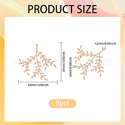 8 шт. латунные подвески в виде листьев&nbsp;KK-CA0002-79