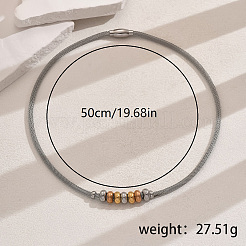 Ожерелья с подвесками из бусин-рондель из нержавеющей стали EE6114