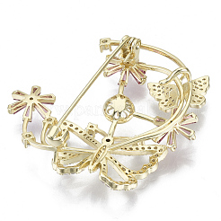 Латунь микро проложить кубического циркония фурнитуры брошки KK-N232-76-NF