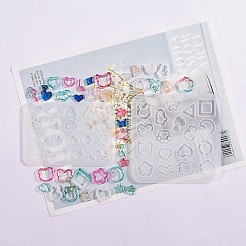 DIY звезда/сердце/цветок/кролик шейкер-наполнитель силуэт силиконовые Молды для зыбучих песков&nbsp;DIY-G079-03A