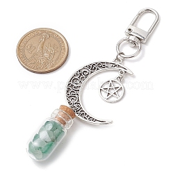 7 pièce de 7 styles de perles de pierres précieuses naturelles et synthétiques chakra à l'intérieur de décorations de pendentif de bouteille de souhait en verre&nbsp;HJEW-JM02343