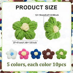 50 шт. 5 цвета хлопчатобумажные аксессуары для вязания вручную&nbsp;DIY-ME0001-44A