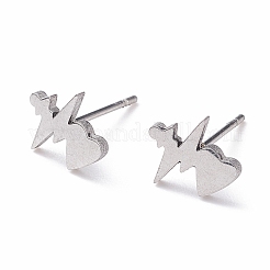 Anlaufgeschützte Unisex-Ohrstecker aus 304 Edelstahl&nbsp;LS-EJEW-E254-06P