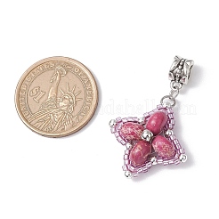 Европейские подвески-шармы в форме звезды из окрашенной синтетической императорской яшмы и стеклянных бусин PALLOY-MZ00693-02