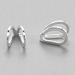304ステンレススチールペンダントベイル  ティアドロップ  銀  5.5x4x3mm  穴：2.5x3mm&nbsp;STAS-F267-06S