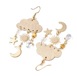 Vidrio transparente colgante los pendientes&nbsp;EJEW-TA00259-01