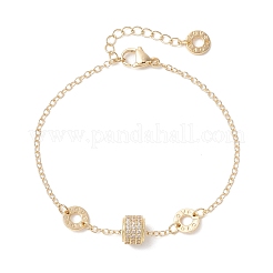 Браслеты из латунных бусин кубического циркония&nbsp;BJEW-JB13051