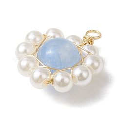 Pendentifs en jade malaisien naturel teinté enveloppés de fil de cuivre&nbsp;PALLOY-JF02926