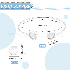 8шт регулируемый браслет-манжета из нержавеющей стали 304 STAS-UN0040-43
