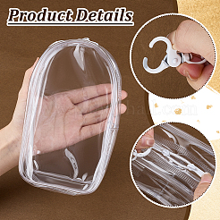 Rechteckige transparente Aufbewahrungstaschen aus PVC-Kunststoff mit Reißverschluss&nbsp;ABAG-WH0040-38